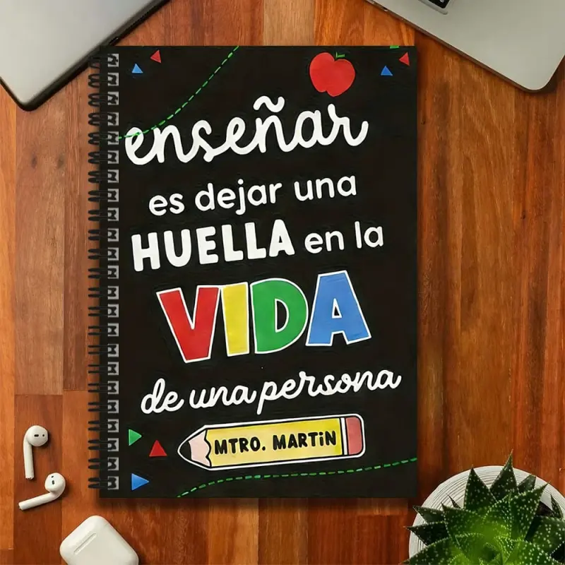 A creative teacher-themed spiral notebook, perfect for work notes and study records. It's also a thoughtful gift for graduations or birthdays and can be used as a diary, daily planner, or for jotting down little bits of life.
