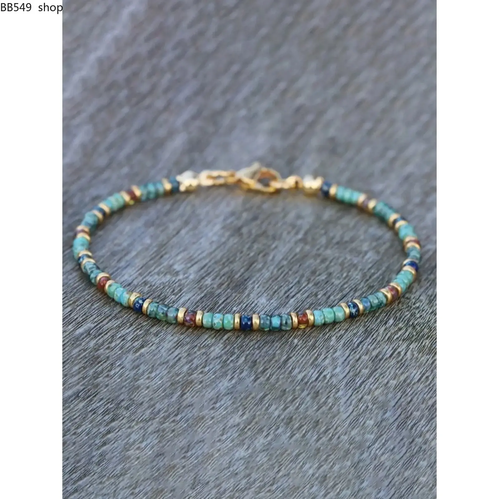 Boho Ethnic Vacation Style Imitation Turquoise Beaded Anklet for Women, Simple Casual Versatile Stainless Steel Anklet Ankle Bracelet