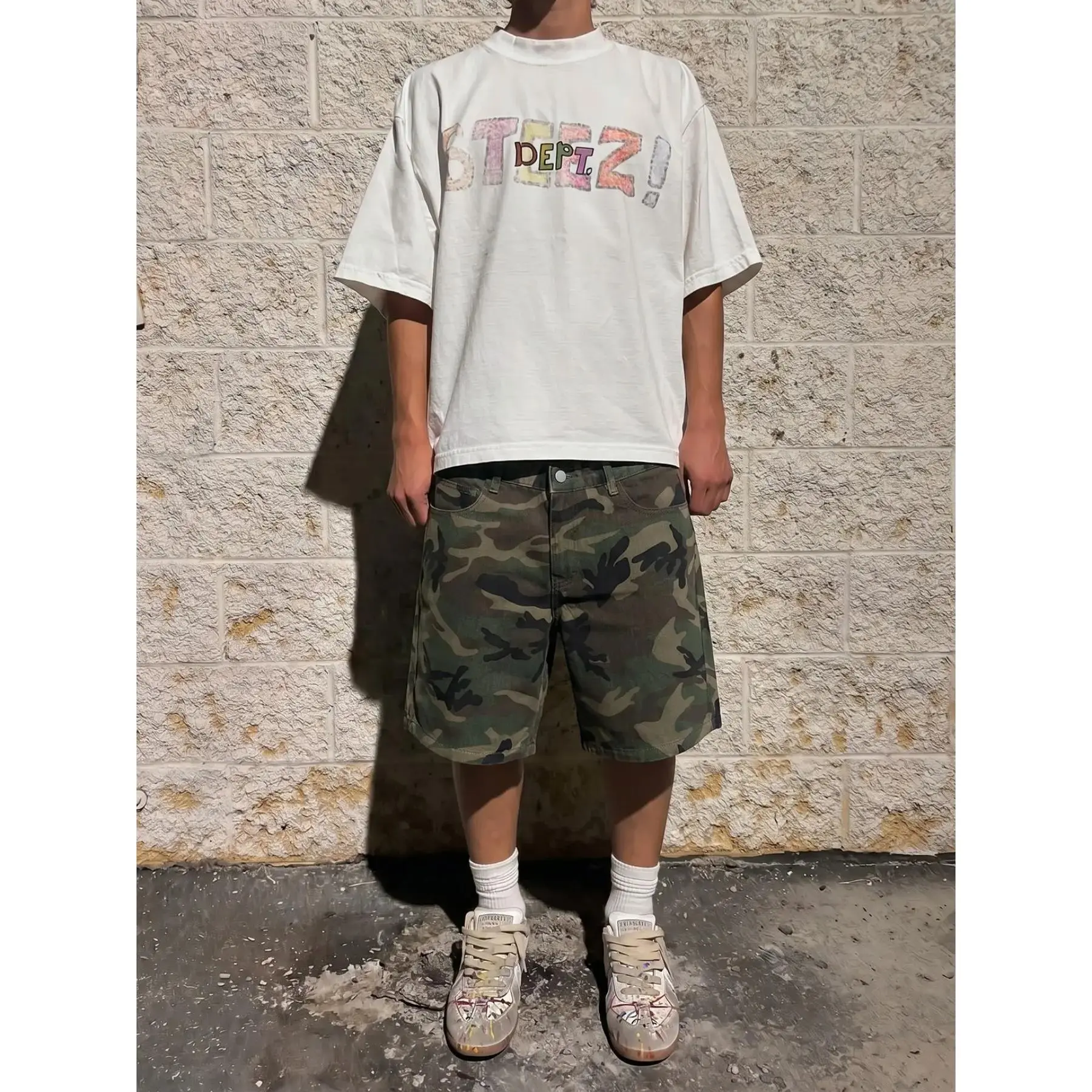 Men's Casual Loose Fit Wide Leg Denim Shorts, All Seasons Street Style, Plain Color, Pocket Design, Fashionable Jeans for Daily Wear