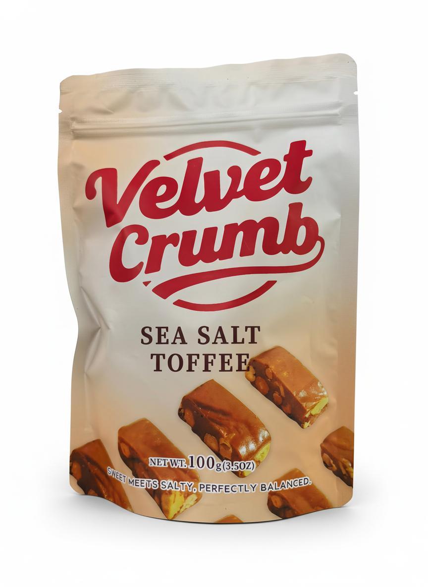 Sea Salt Toffee Candy, Rich Butter Caramel with Sea Salt, Smooth & Chewy Sweet Treat, Classic Gourmet Candy (3.53oz, 3 Pack)