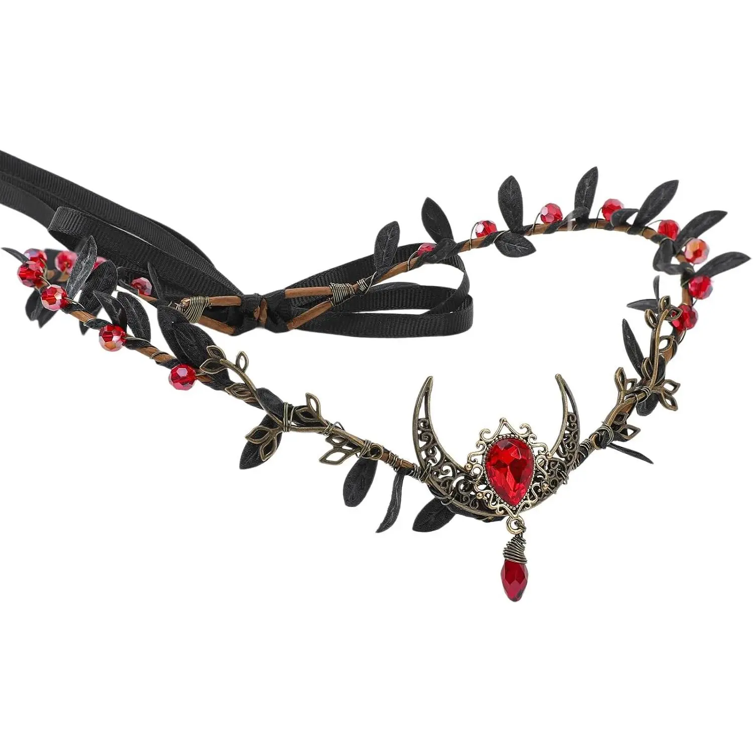 Medieval Moon Elf Crown Fairy Moon Circlet for Renaissance Faire Women Photo Shoot Cosplay Aesthetic