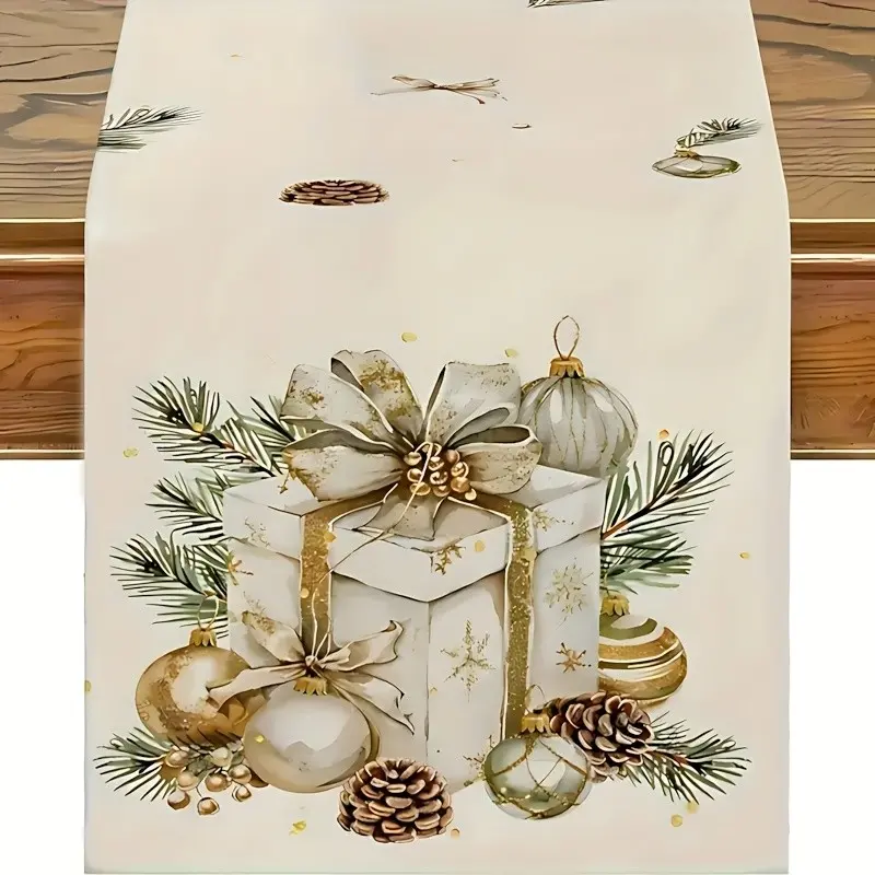 Christmas Tablecloth, Seasonal Winter Kitchen and Dining Room Decor, Perfect for Family Gatherings, Holiday Home Decoration