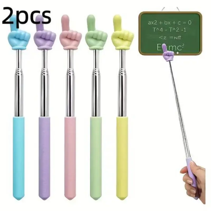 2pcs Retractable Finger Pointer Sticks, Foldable Index Reading Stick, Teacher Piano Guide Rod, Home Use, Suitable for Classroom Reading, Book Accessories