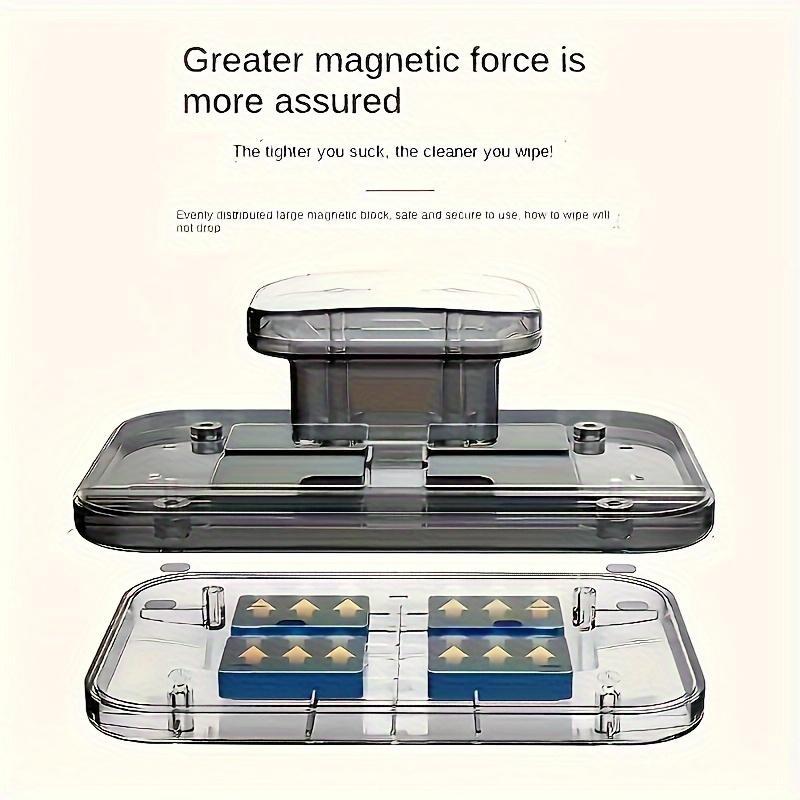Magnetic Window Cleaner Tool, Double-Sided Strong Magnet, Safe & Practical Glass Wiper, Reusable, Suitable for Glass Thickness 3-10mm Cleaning