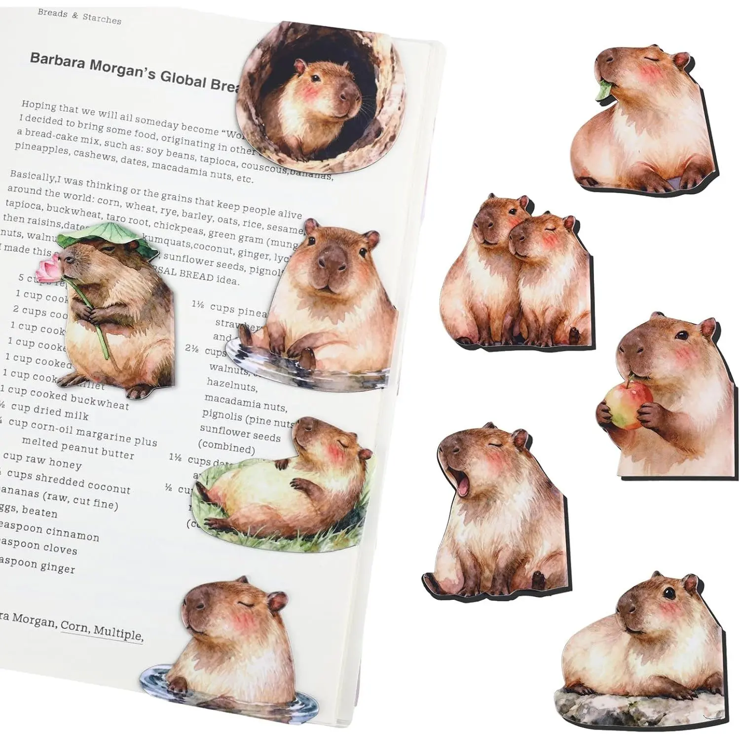 10 count  Bookmarks, Cute Hydrochoerus hydrochaeris Clips for Reading | 10 Cute Designs,  Hold, Office Reading Accessories, Page Clips for Book Lovers, Reader, Women, Students