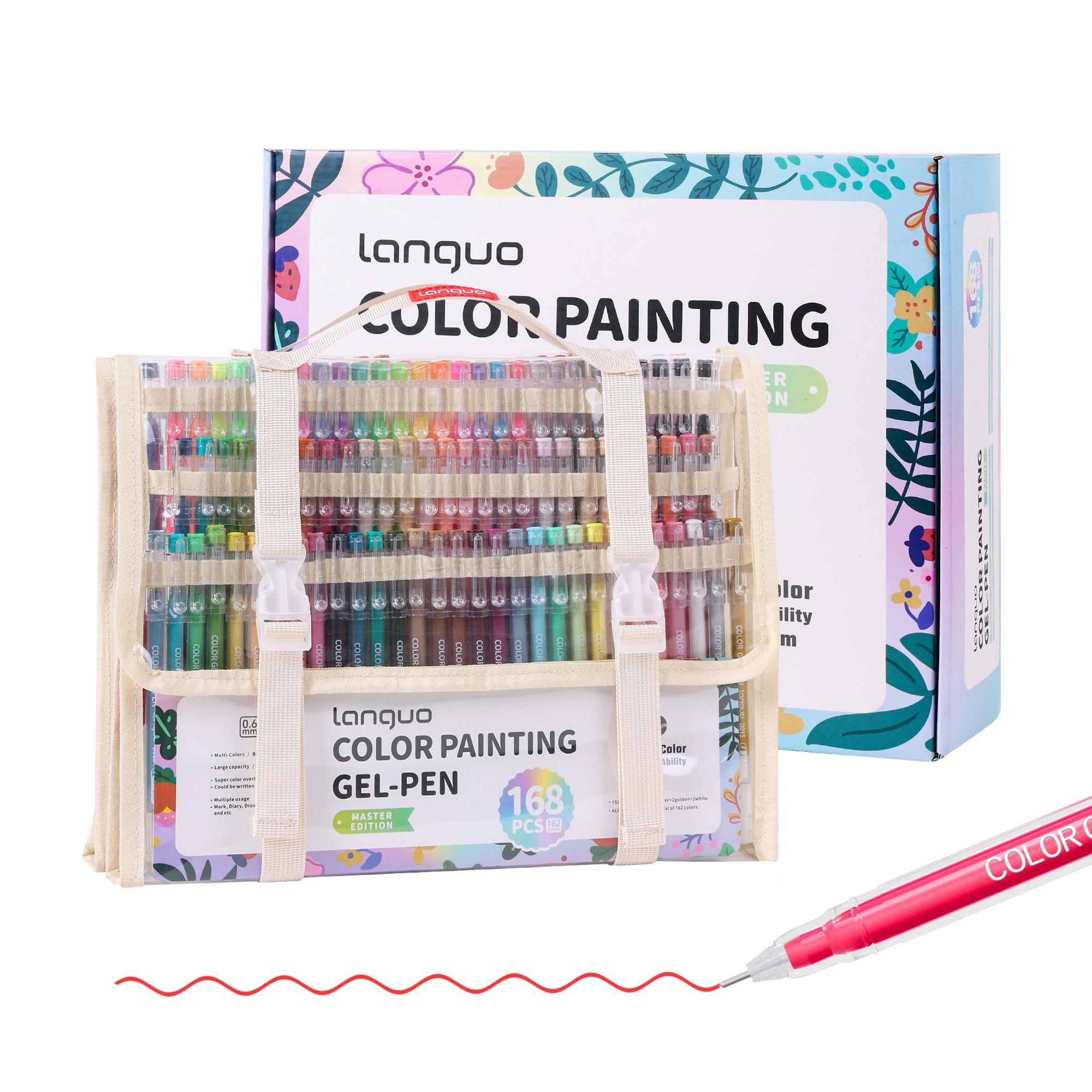 Gel Pen Set, 0.6mm Needle Tip Gel Pens with Storage Box, Gel Marker for Making Cards, Journaling Crafting Doodling Drawing, School Craft Supplies, Art Markers Set, Doodle Drawing Pen