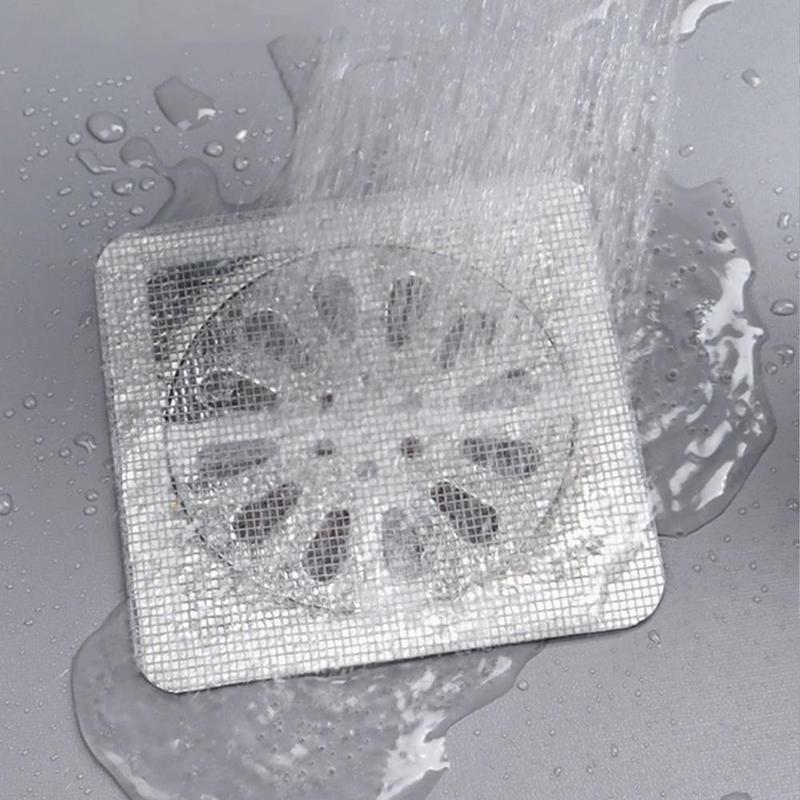 Sewer Hair Blocking Sticker, 3/6 Counts/12pcs Floor Drain Filter Screen, Drain Strainer Cover For Hair Stopper, Summer Essentials Home Bathroom Kitchen Supplies, Bathroom Essentials Accessories