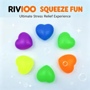 RIVIOO Colorful Glow Heart Squeeze Toy | Super Stretchy Maltose Squishy To Relieve Stress & Kill Boredom