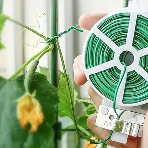Durable 100m Gardening Tie Cord with Mini Cutter, Outdoor Climbing Plant Vine Fixing String, Vegetable Trellis Accessories