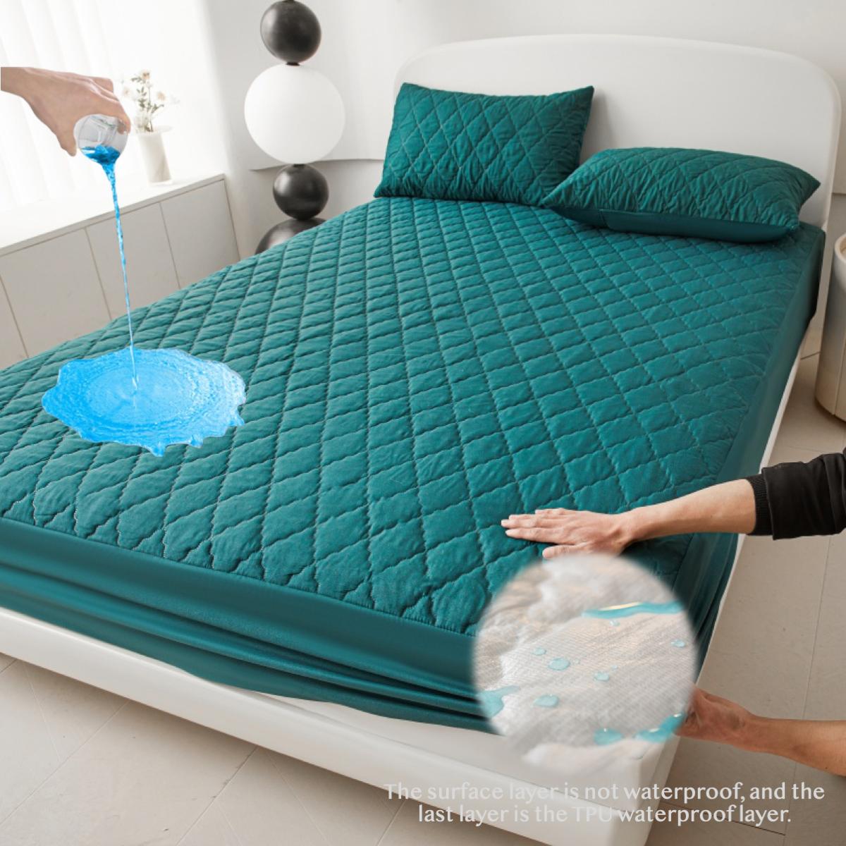 Waterproof Mattress Cover Set, 3 Counts/set Including 1 Count Fitted Sheet & 2 Counts Pillowcase, Soft Comfortable Breathable Sheets Bedding Set for Bedroom #TOP PICKS