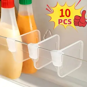 10-piece set of refrigerator side door storage dividers gift, adjustable thick transparent partition panels, free combination to save space, refrigerator organization tool gift
