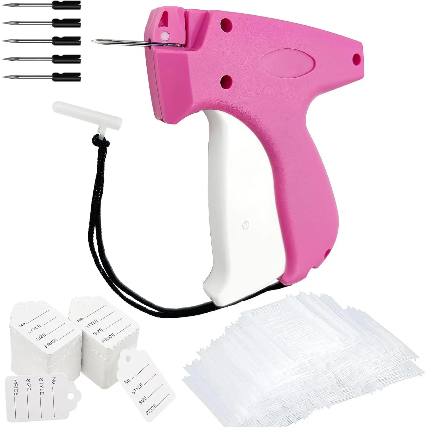 Price Tagging Gun for Clothing, Standard Retail Price Tag Attacher with Gun for Clothes 1600 1" Barbs, 400 Clothing Label Tags and 5 Needles