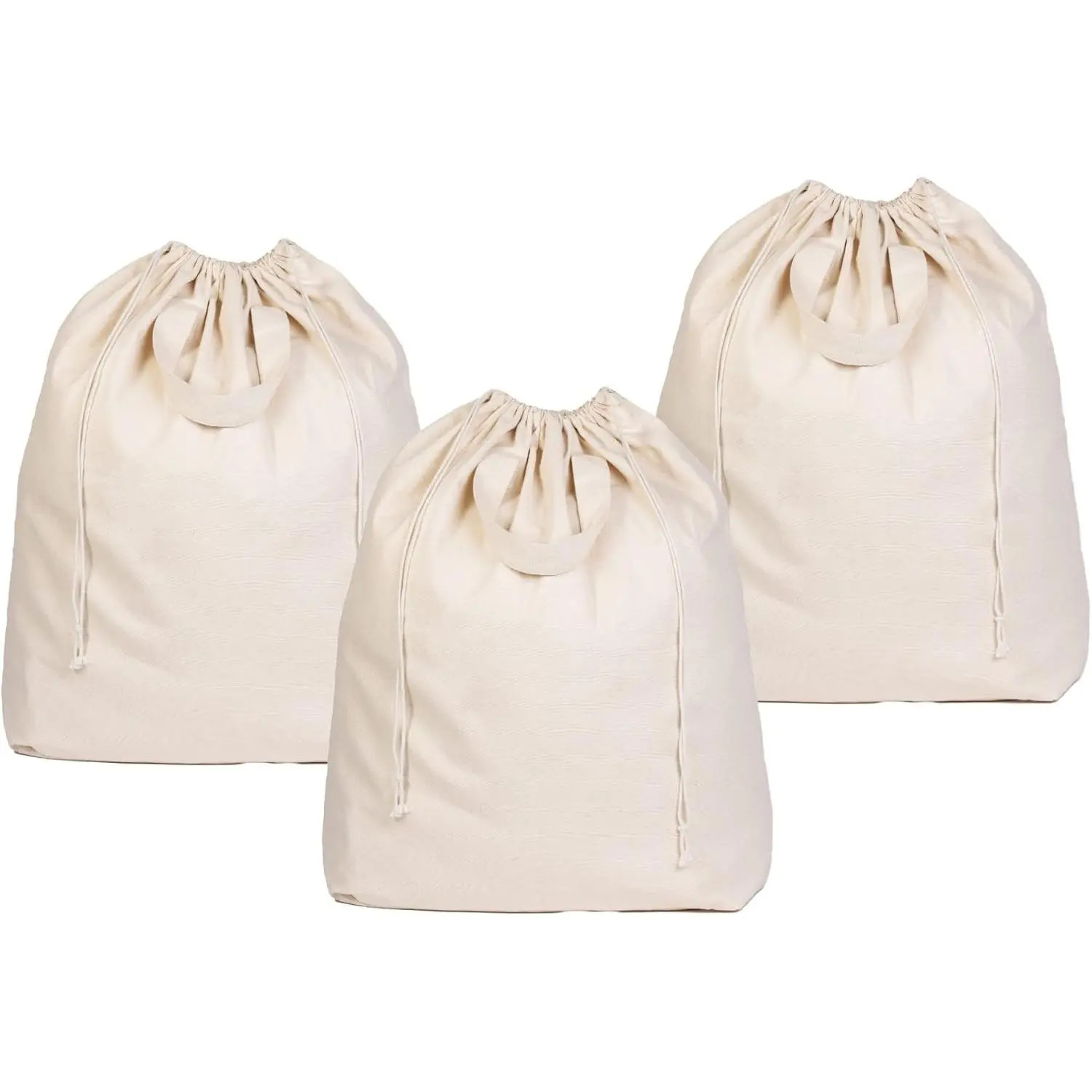 Heavy Duty Laundry Hamper Bags - Extremely Sturdy, Durable Canvas  Laundry Hamper Liner - Works for Round & Square Hampers with Drawstring Closure (3 Pack)