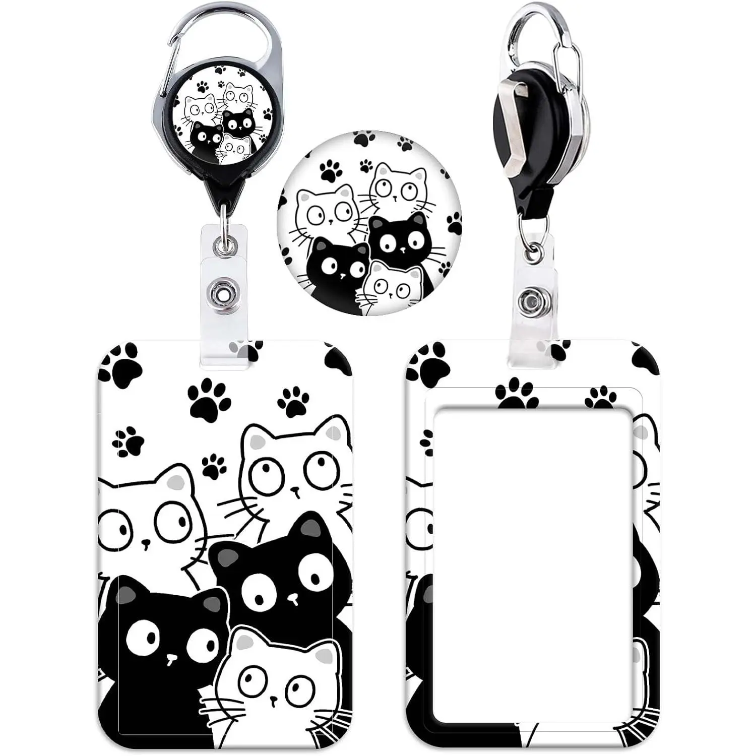 ID Badge Holder Retractable Clip Work Badge Reel Clip for ID Badges Keycard for Nurse Teacher Student Office Womens Id Card Key Holder Retractable , Cute
