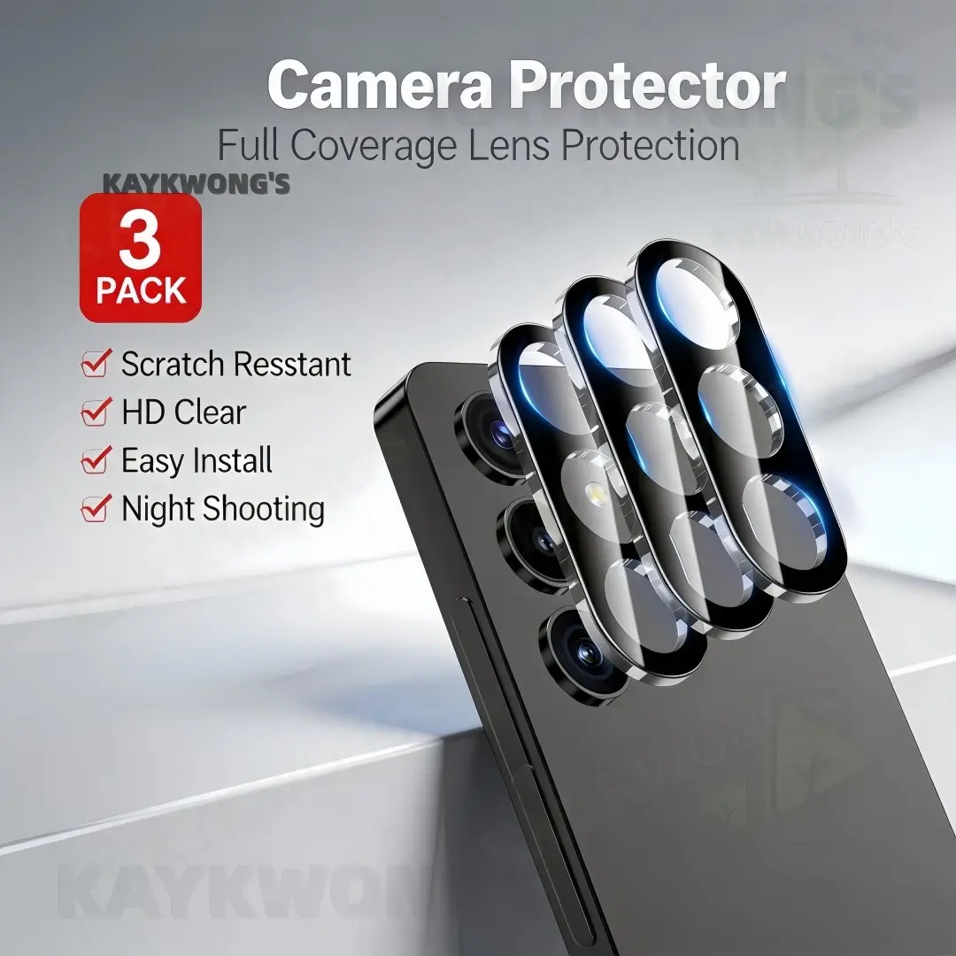 KAYKWONG'S For Samsung Galaxy A57 A17 A07 A06 A26 A35 A55 A36 A56  Camera Lens Protector, Glass Film, 9h Hardness, Anti-Scratch, Full Coverage, Transparent, 3 Pieces, No Screen Protection
