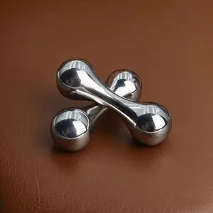Bone Fingertip Decompression Handle Piece (With Storage Bag), Silvery Relaxation Toy for Adults And Teenagers, Handle Piece Bone Baole Beads, Finger Relaxation Small Dumbbell Fitness Equipment