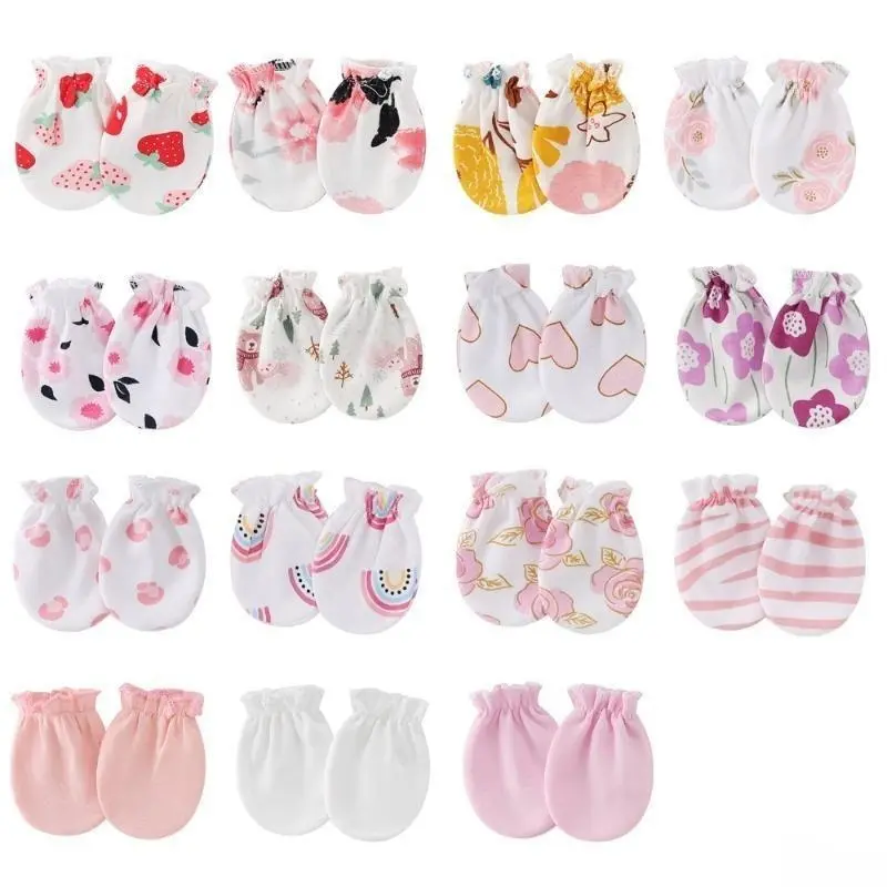 Anti-scratch mittens—available in packs of 10 or 15 pairs; soft, breathable, and featuring various styles; suitable for daily wear across all seasons for babies aged 0–3 (unisex)., Synthetic