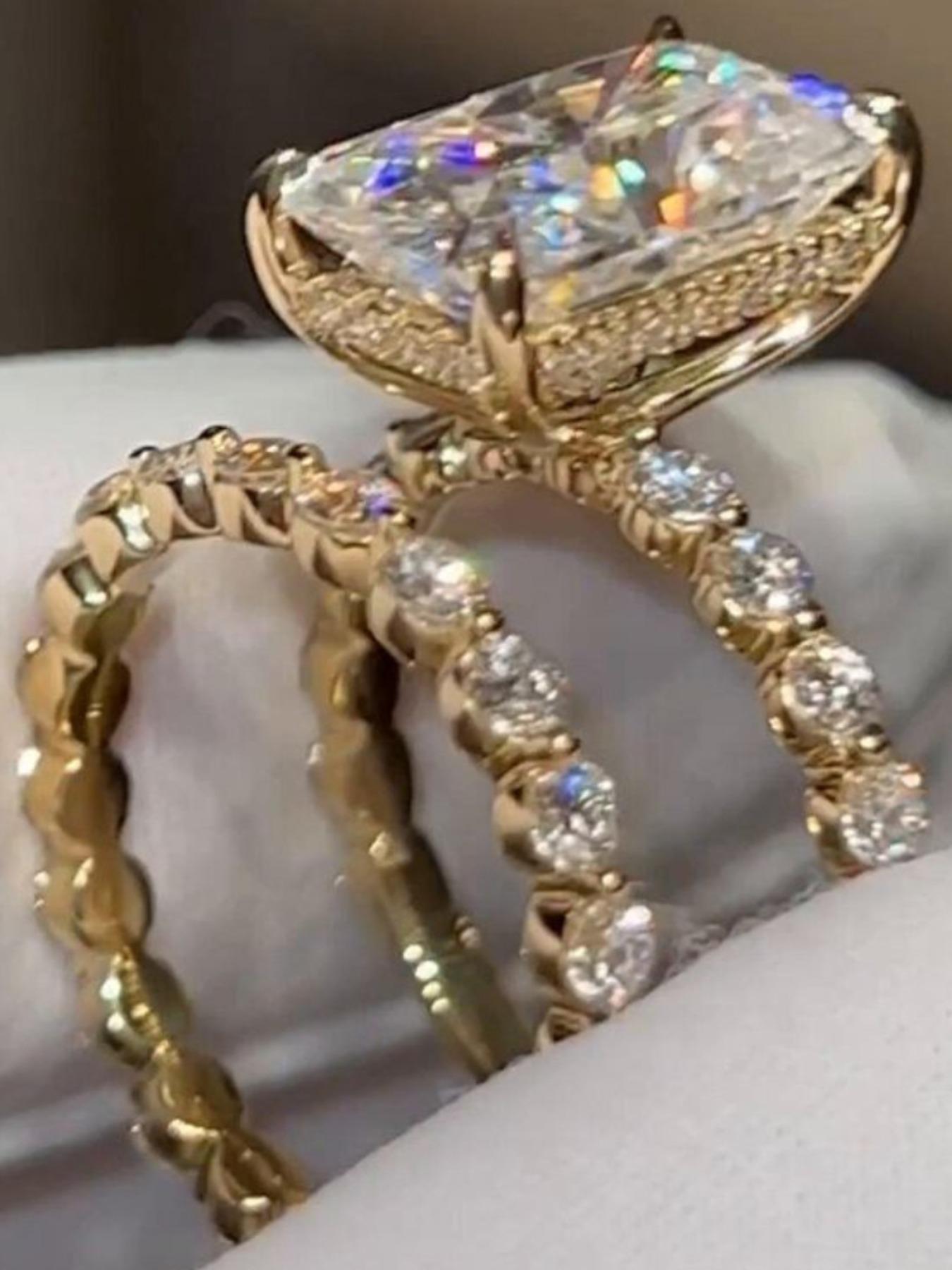 Elegant Women's Fashion Rings Set, Classic Style with Zirconia Decoration, Perfect for Valentine's Day, Weddings, Birthdays & More