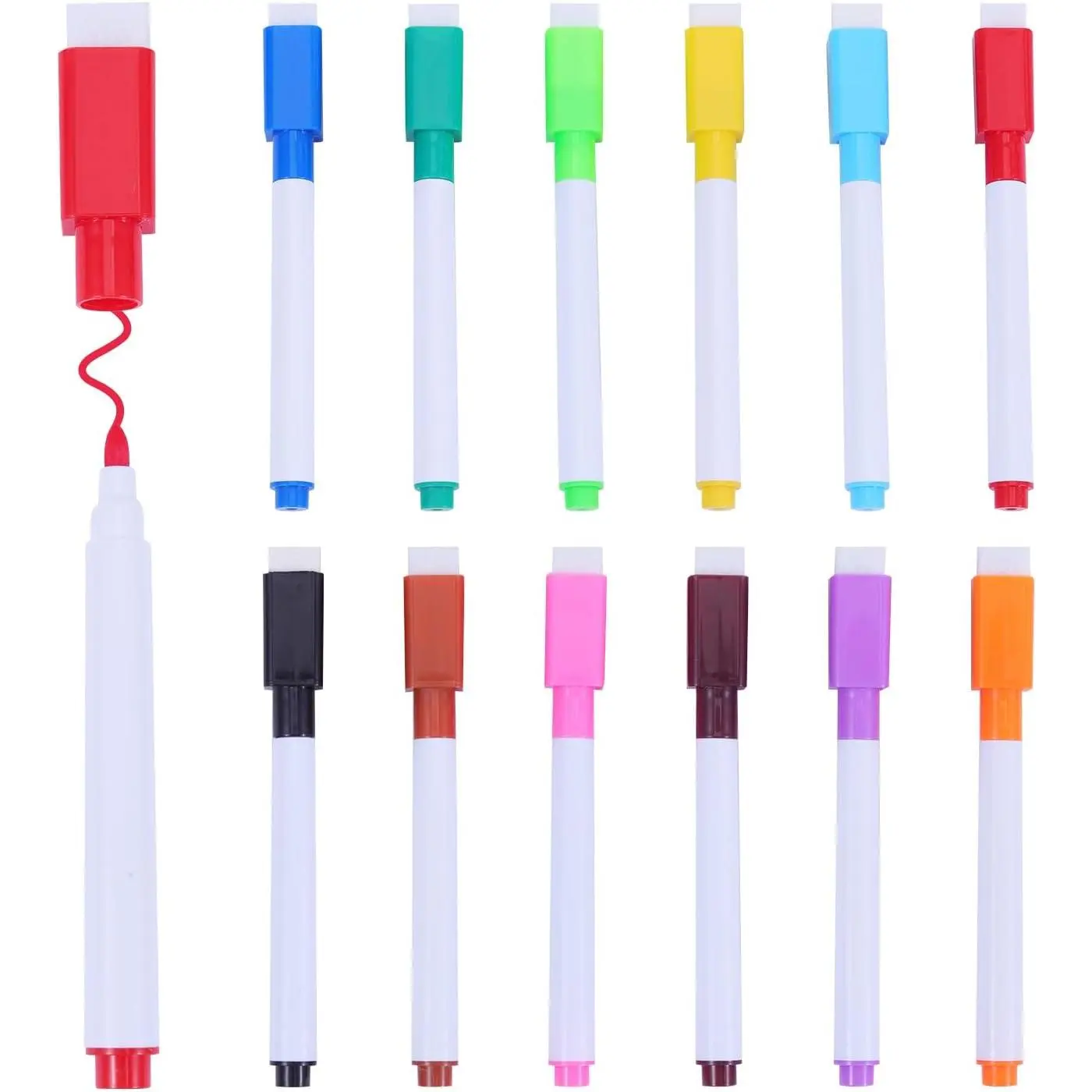 12 count  Dry Erase Markers, Fine Tip Point Whiteboard Markers with Erases White Board Dry Markers for Teachers Office School Supplies