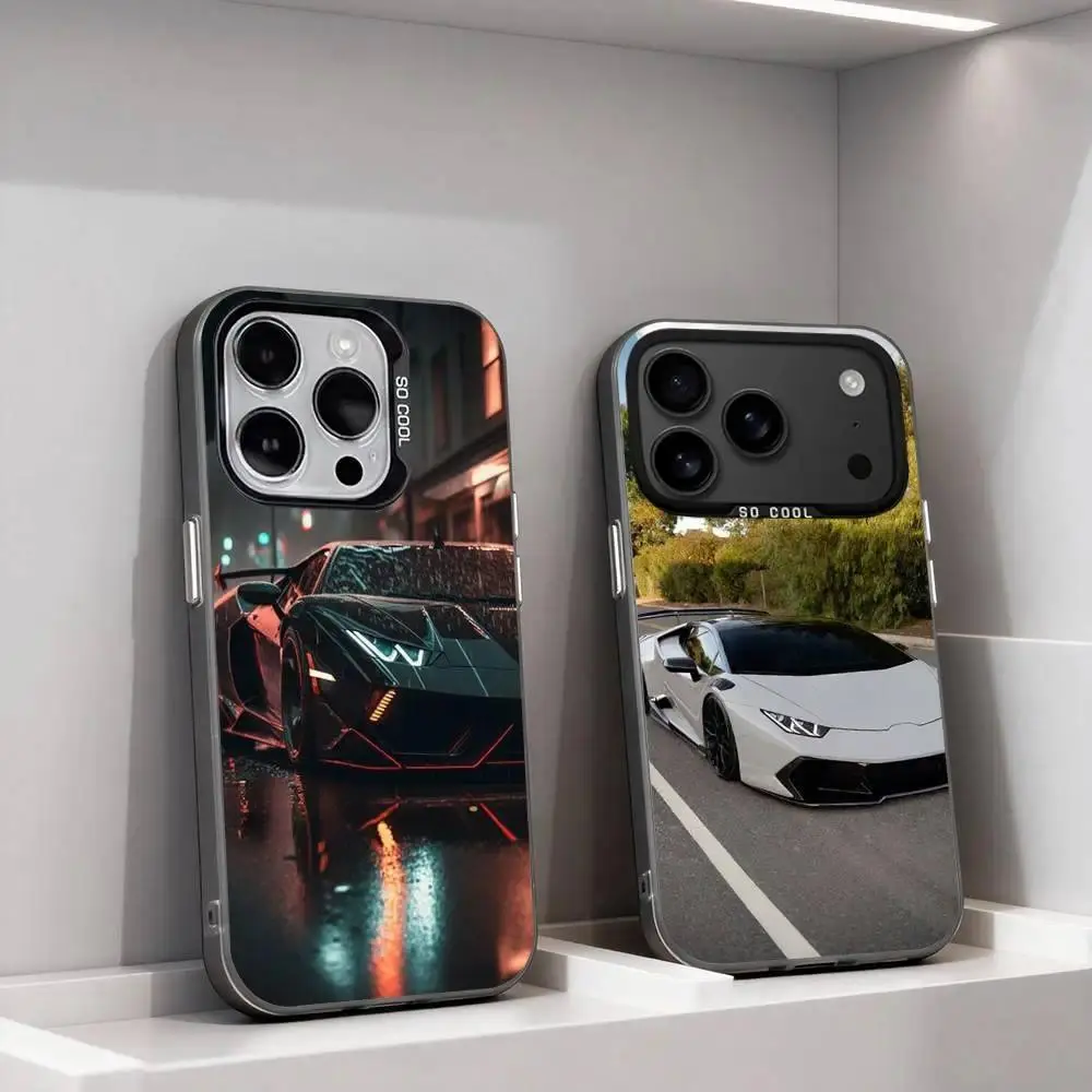IMD Matte Black C-Car & L-Lambo Personalized Phone Case - Protection for iPhone 17 Air,16,15,14,13,12,11 Pro Max Plus & Samsung S26,S25,S24,S23,S22 Plus Ultra - Cute Colorful Mobile Phone Accessories