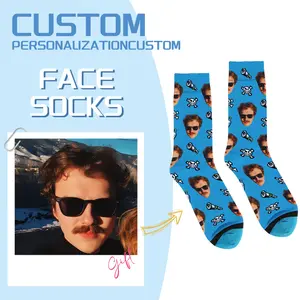 DIY cross-border J Christmas printed socks, 360 digital printed socks, holiday gifts, POD polyester heat transfer socks