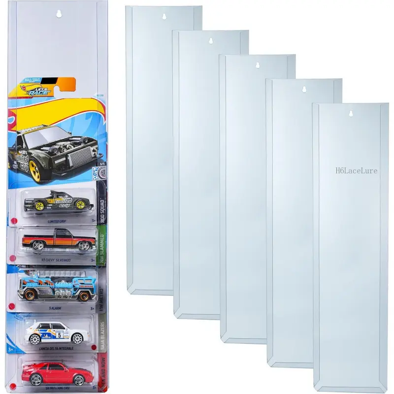 5 Pcs Diecast Display Case for Hot Wheels Matchbox Toy Car Storage Organizer Acrylic Stand Wall Mount Compatible with Packaged Cars Display RacksH6LaceLure