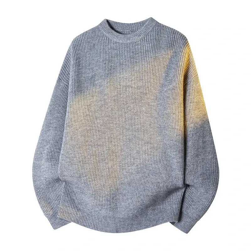 Men’s Fall Winter Daily Commuter Knit Pullover Sweater, Classic Crew Neck, Vertical Textured Knit Construction, Ribbed Neckline Cuffs And Hem Versatile Knit Top # sohochic