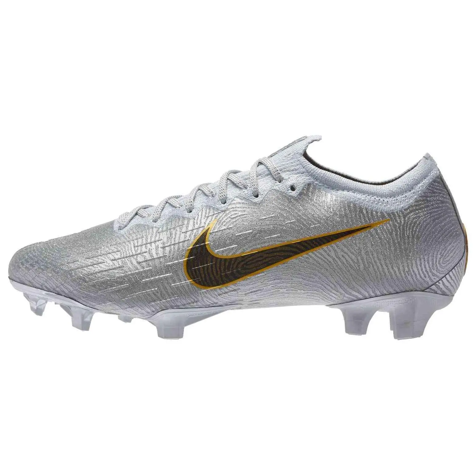 Nike Mercurial Vapor 12 Elite Soccer Cleats for Men – Silver, FG, Synthetic Upper, Studed for Natural Grass Verifiable, with credentials and supporting global authentication