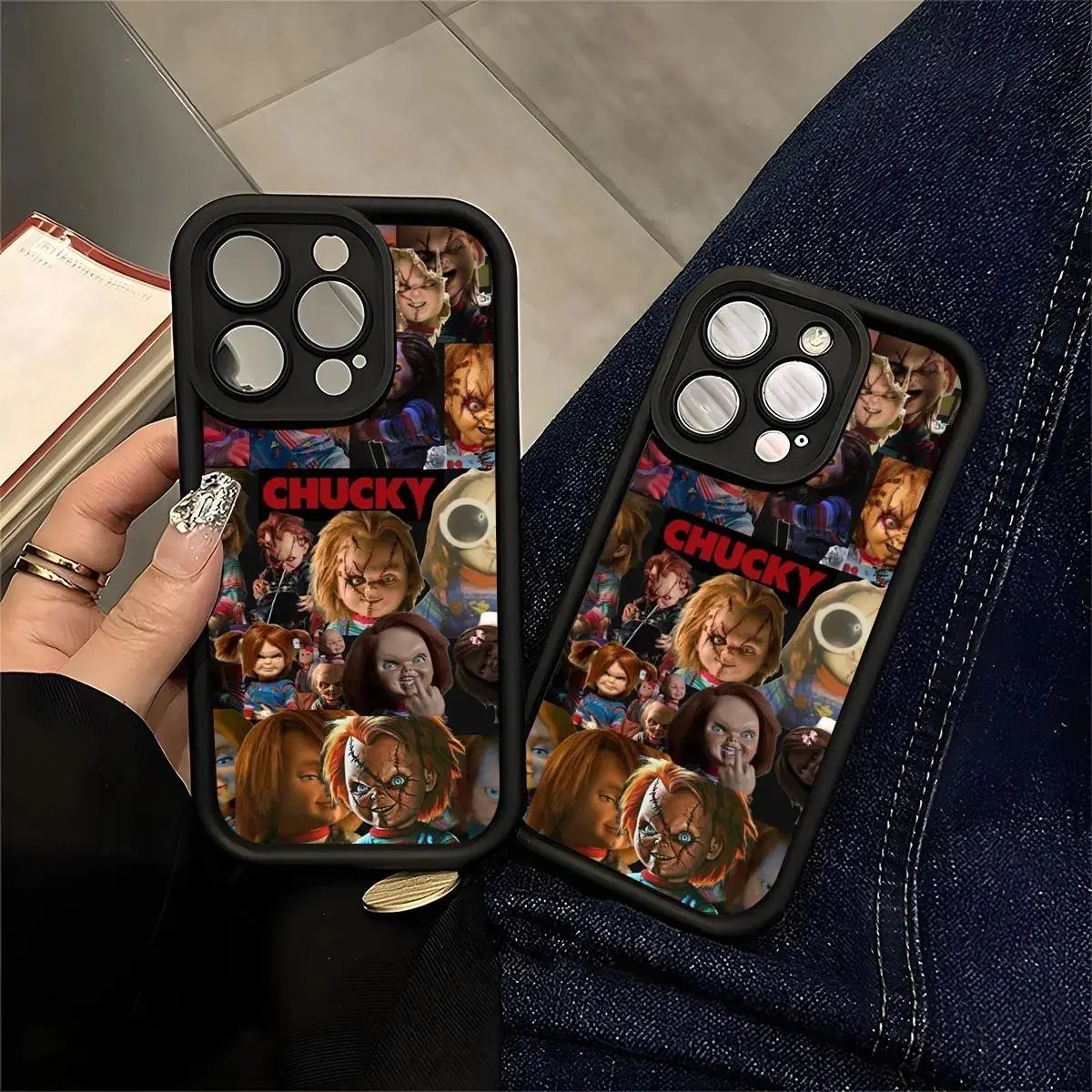 Chucky Horror Movie Fan Phone Case Scary Chucky Doll Print Protective Case Compatible with iPhone 17,16,15,14,13,12,11,Pro,Max,Plus Phone Cover