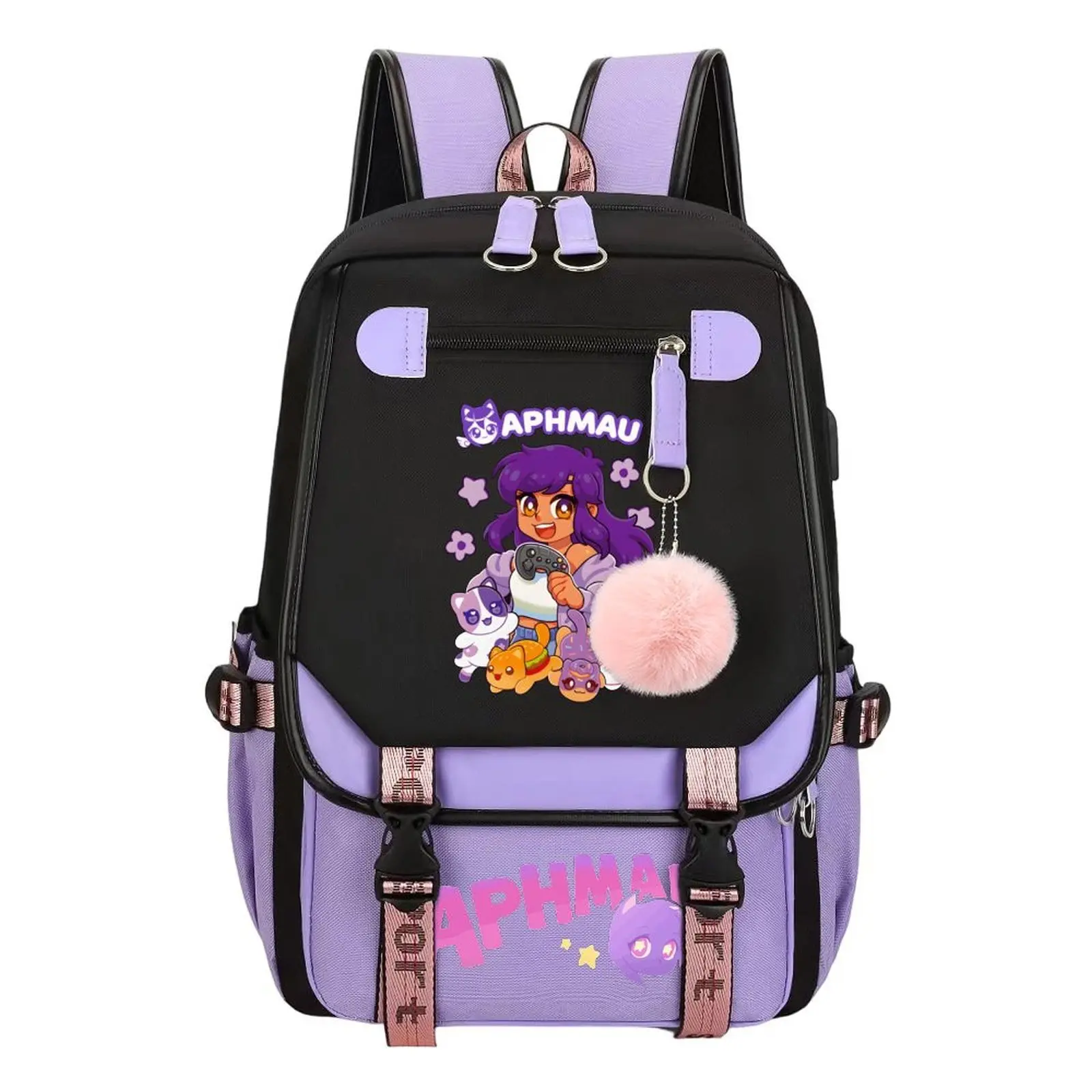 Aphmau Meemeows_ Print Backpack for Boys & Girls, Teen Student School Bag, Large Capacity Backpack,  Water-Resistant Durable Design, Multi-Pocket Organizer, Perfect Birthday & Holiday Gift 11.4” × 18.1”