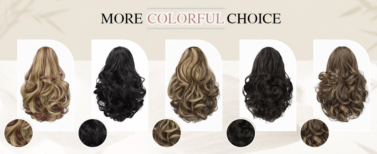 SOFEIYAN Ponytail Extension Claw Clip Ponytail Hair Extensions Long Curly Wavy Ponytail Fluffy Clip on Pony Tails Synthetic Hairpiece for Women