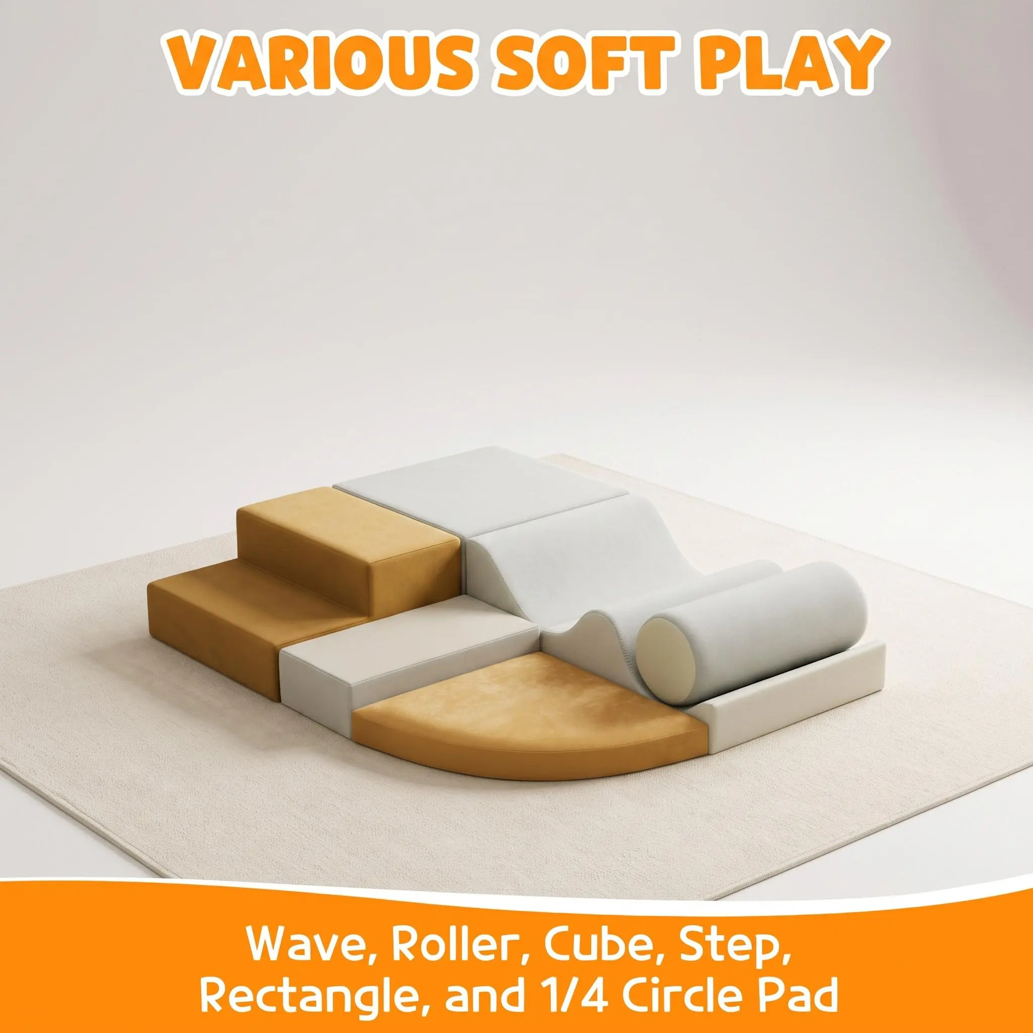 Soft Foam Climbing Blocks for Toddlers - 6-Piece Indoor Playset for Crawling, Sliding & Motor Skills - Easy-to-Clean, Safe Baby Climbing Toys - Play Equipment for Kids Ages 1-3