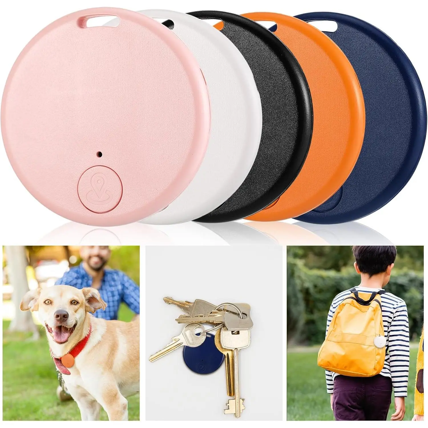 5 Packs Smart Item Finder Portable Tracker GPS Tracking Mobile Anti Loss Smart Device Key Finder Tag Locator with Sound for Bags Wallets Backpacks Pets Keys Luggage(Fresh)