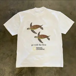 Winter outfits National Geographic "Go With the Flow" Turtle T-Shirt, Turtle Shirt, Animal Tee, Gifts Shirt, Unisex Vintage Graphic Tees Gothic Grunge Y2k Emo Scene Amity Affliction Style Clothes Men Women Streetwear funny Rifle good