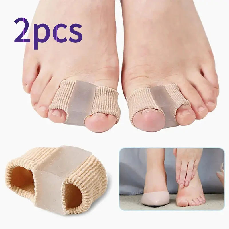 2pcs new gel fiber toe correction big toe valgus toe splitter double hole sleeve toe orthosis