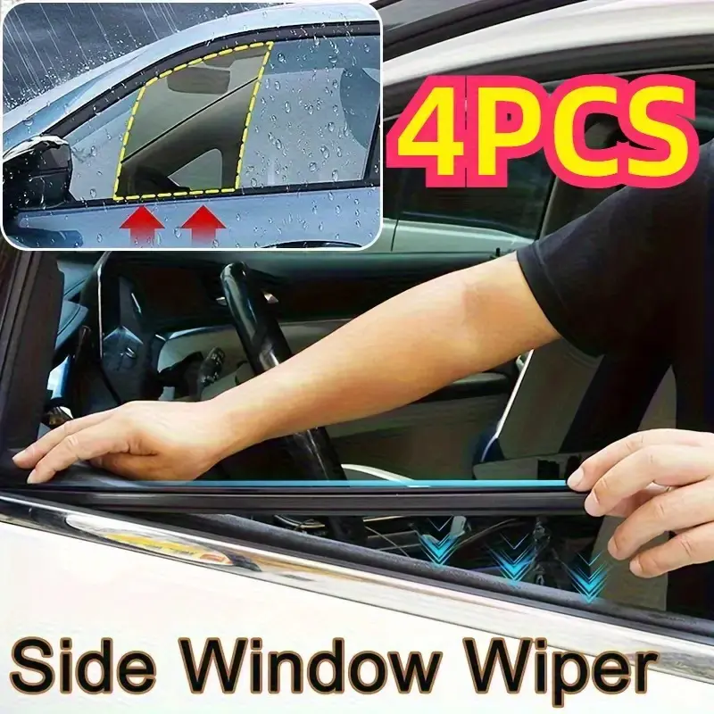 4-Piece Car Side Window Wipers, Vehicle Wipers, Clear Snow and Rain, Enhance Driver and Passenger Visibility, Essential Automotive Accessories
