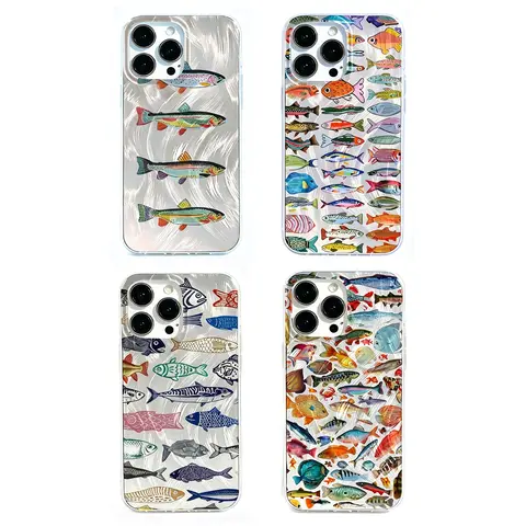 VYD Colorful Fish Pattern TPU Soft Protective Cover - Cellphone Protection Accessory, Decorative Guard for iPhone 17/18,16 Pro,15,14,13,12,11 Pro Max, Ideal Daily Gift for Friends