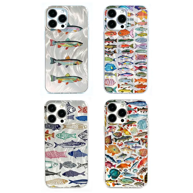 VYD Colorful Fish Pattern TPU Soft Protective Cover - Cellphone Protection Accessory, Decorative Guard for iPhone 17/18,16 Pro,15,14,13,12,11 Pro Max, Ideal Daily Gift for Friends