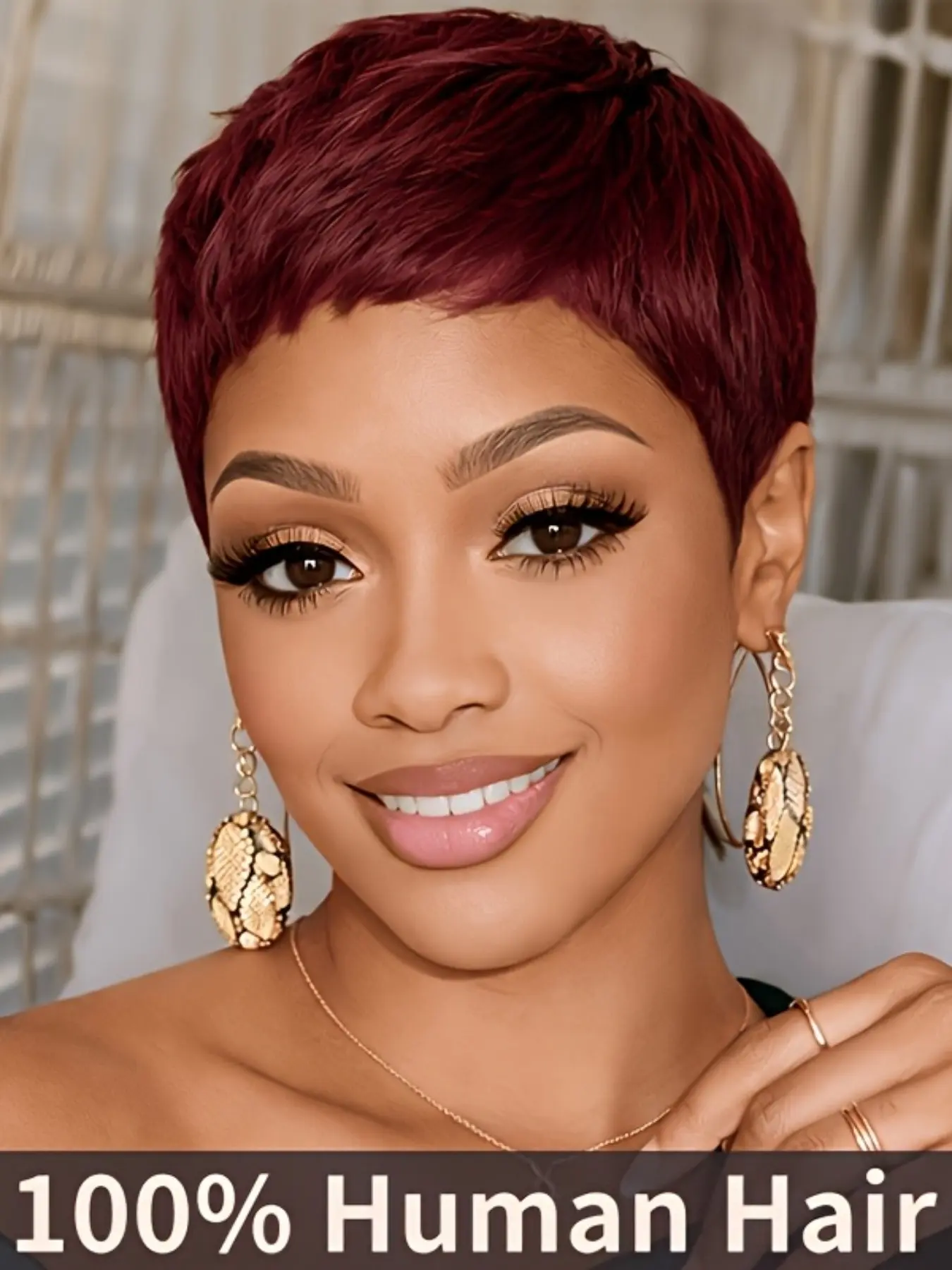 99J Short Pixie Cut Wigs Human Hair With Bangs Bob Human Hair Wigs Brazilian Remy Virgin Hair 6 inch for Women Brazilian Straight Wig