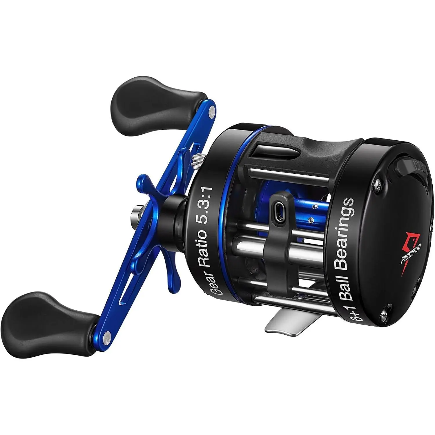Chaos XS Round Baitcasting Reel, Saltwater Conventional Reel |  , 5.3:1 ratio, 6+1 bearings, 18-22LB drag, 40/50/60 sizes