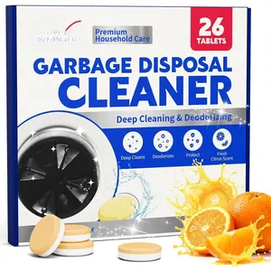 Garbage Disposal Cleaner and Deodorizer Tablets - 26 Pack,  XL Foaming Tablets, Citrus Scent Sink Cleaner and Deodorizer, Septic Safe Kitchen Cleaning Care, 1-Year