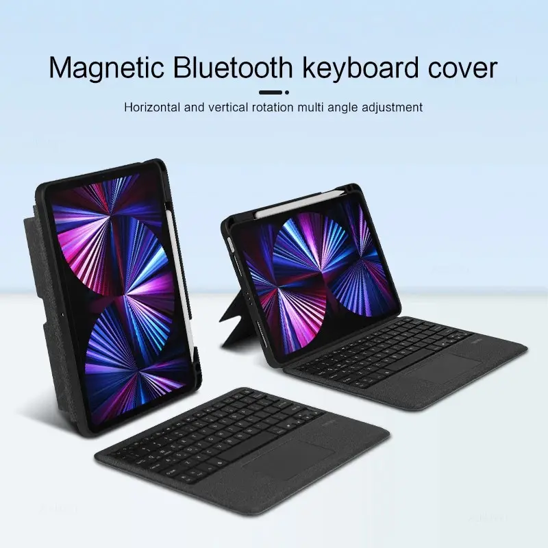 Magic Keyboard Case for iPad 12th Gen Air 11 Inch M2, Pro11 Air 7 8, Detachable Backlit Bluetooth-compatible Keyboard, Touchpad, Pencil Holder, Slim Folio Cover