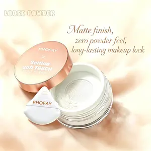 Soft Touch Setting Loose Powder 4 Shades Collection, Oil Control Translucent Blurring Finishing Powder With Velvet Puff, Lightweight Long Wear Mattifying Face Powder For Flawless Daily Makeup All Skin Tones