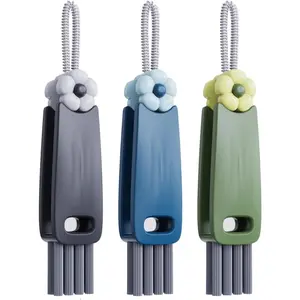 3 in 1 Cup Lid Gap Cleaning Brush Set, Multifunctional Bottle Cleaning Brush, Cup Lid Gap Cleaner, Home Kitchen Crevice Cleaning Brush Tools (Black+Blue+Green)