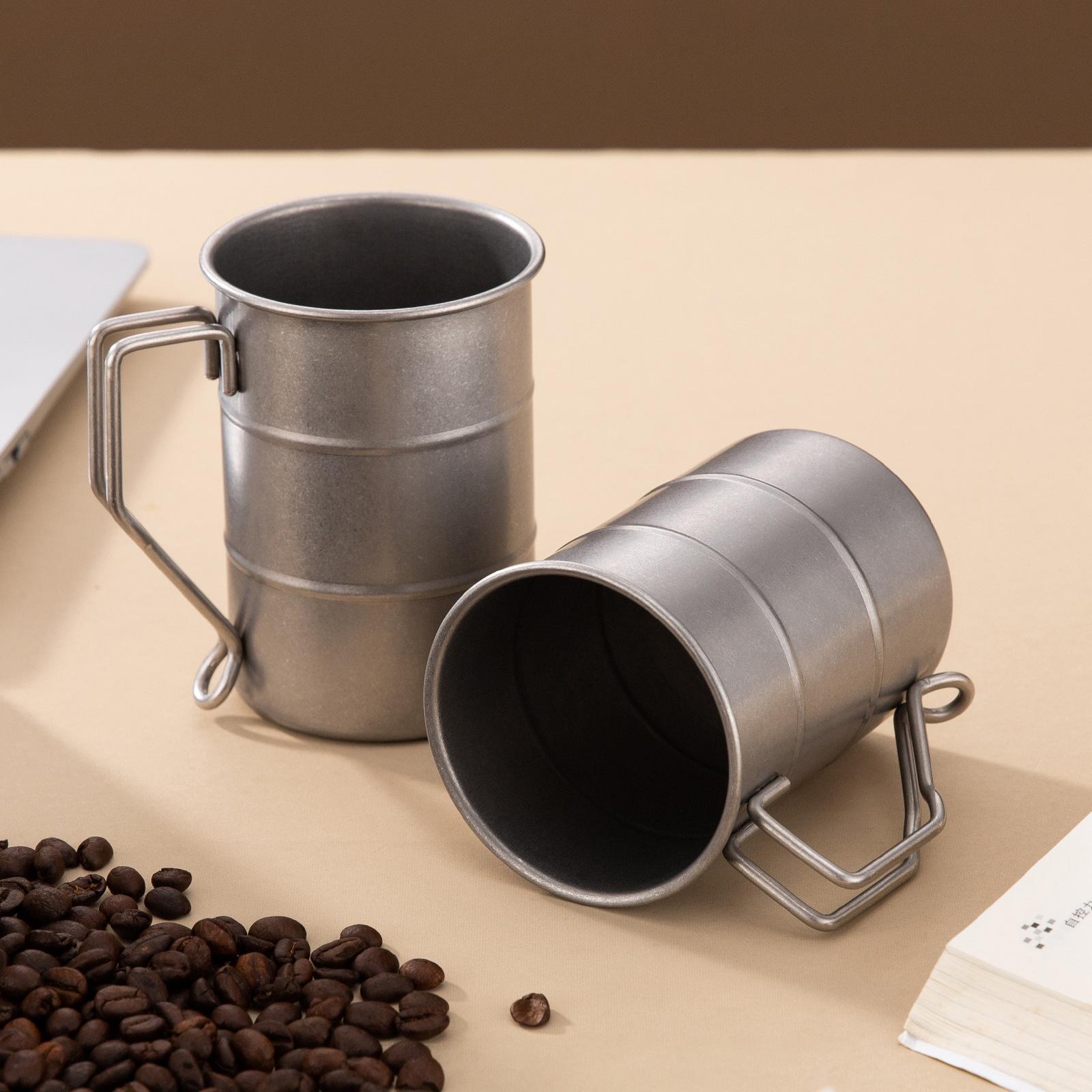 Stainless Steel Coffee Mug, 16oz Beer Cup, Vintage Bamboo Style, Ideal for Collectors & Parties, Outdoor Camping Water Bottle