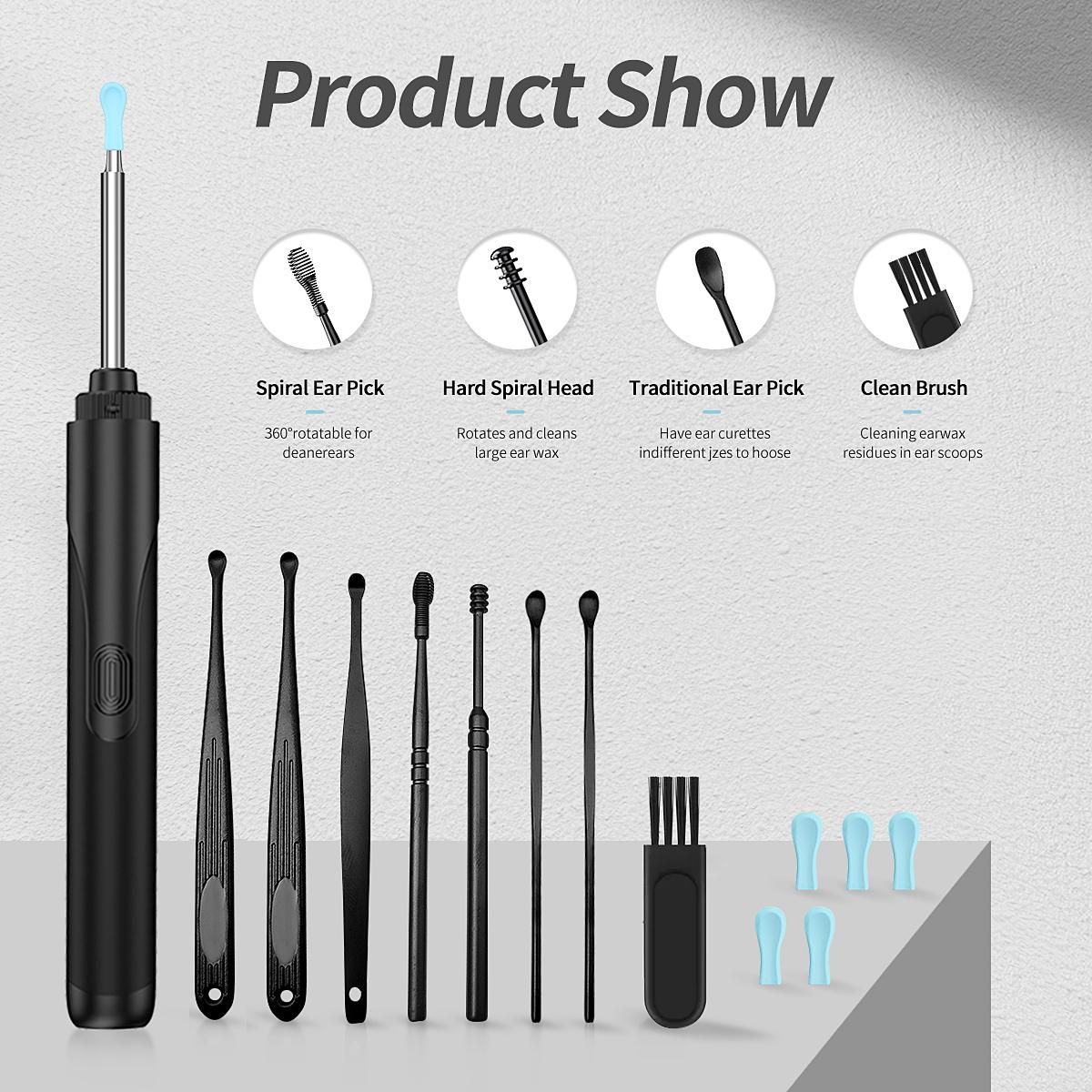 1pc Ear Wax Removal,Intelligent visual ear scoop,1 Piece Ear Wax Removal Tool, Ear Cleaner With Camera, Ear Wax Removal Kit With 8, Earwax Removal Tool, For Pad And Android Phones