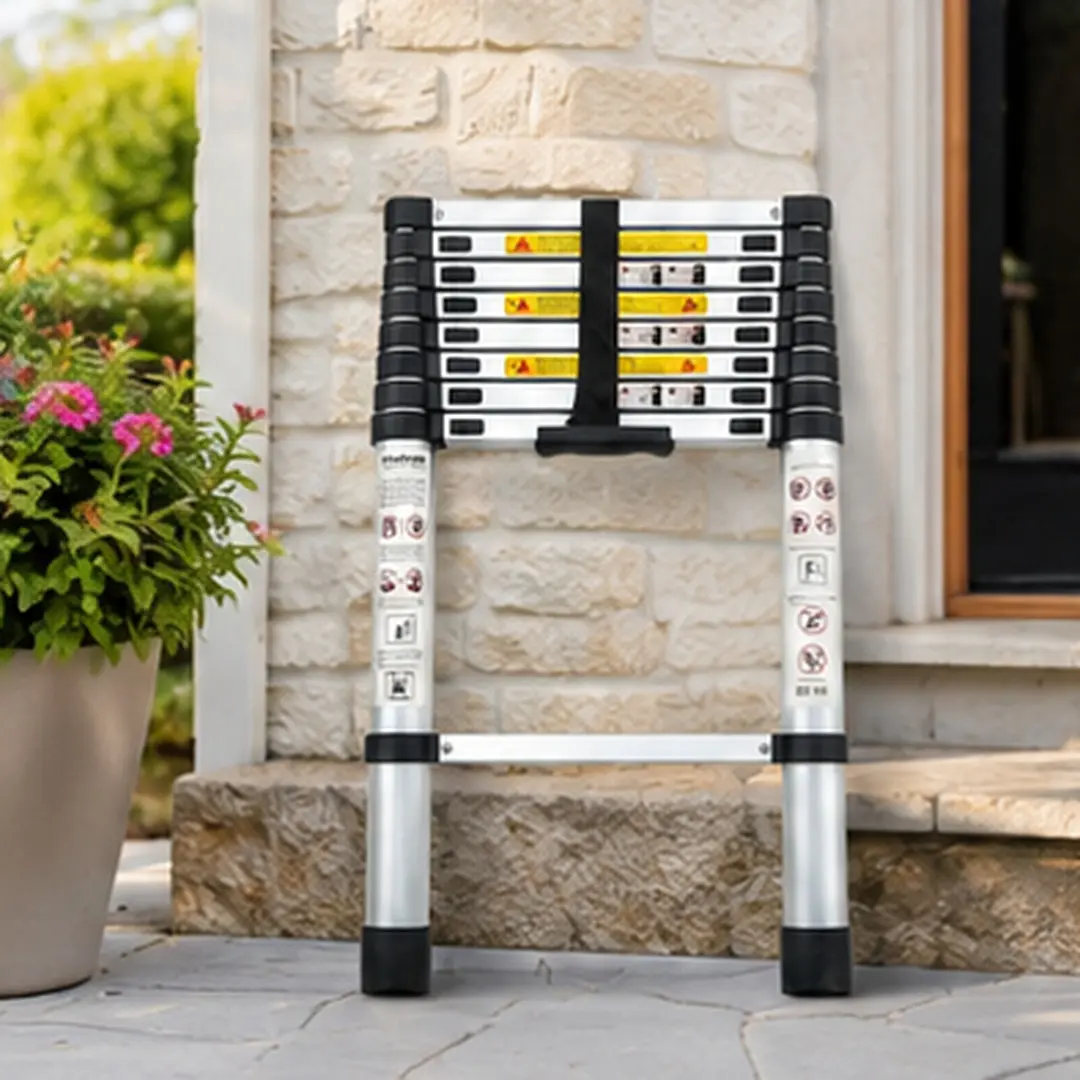 ARCH 8.5FT Aluminum Telescoping Ladder - 300 lbs Load, 13.60 lb Weight, 18.7L x 3.1W x 29.9H in, Folding Portable Multi-Purpose Heavy Duty for Home, Painting, Tree Climbing, Building Maintenance, Window Cleaning Indoor Outdoor Work