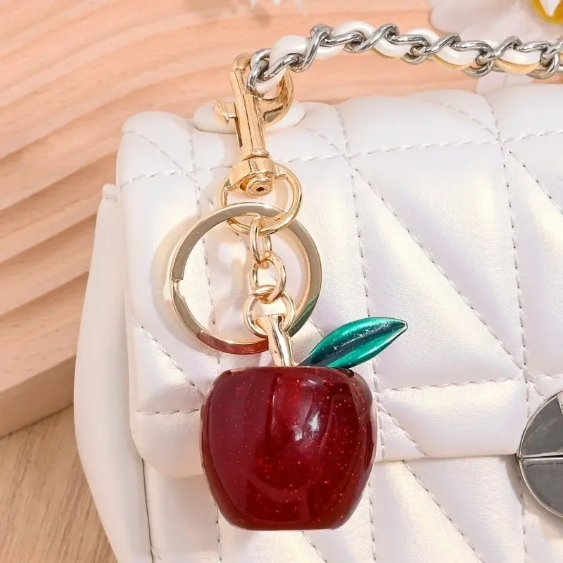 2026 Premium Crystal Apple Charm: Sparkling Peace Talisman for Handbags, Car Mirrors & Car Keys