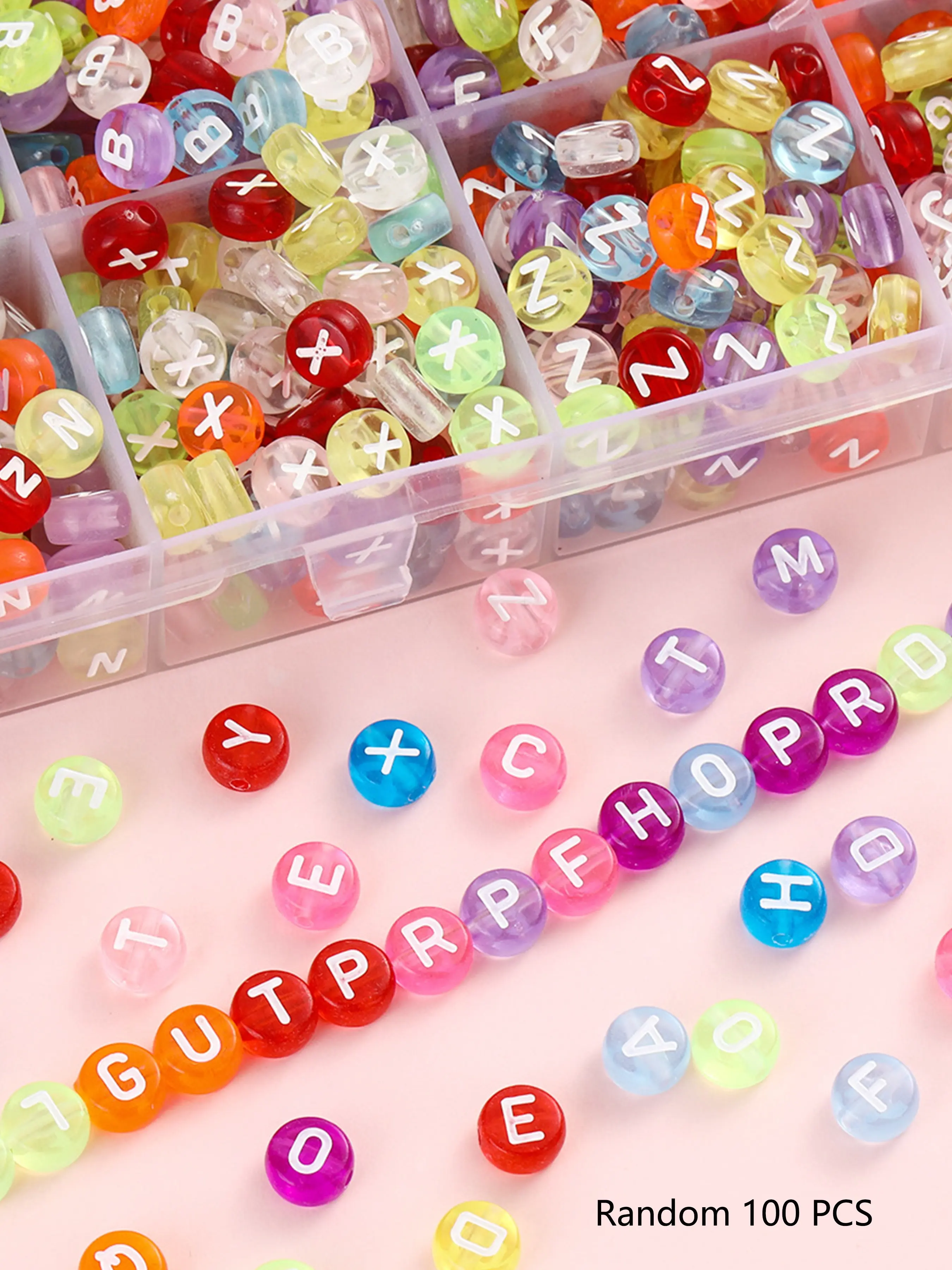 100 Acrylic Letter Beads, 26 Alphabet Letters, 4mmx7mm Flat Round, DIY Jewelry Making, Bracelet, Earrings, Necklace, Phone Chain Accessories, Beads For Jewelry Making