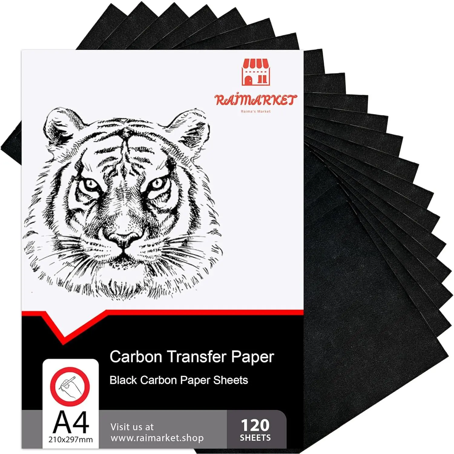 120 Sheets Carbon Paper for Tracing – Durable Smudge-Resistant Graphite Transfer Paper for Drawing, Sketching & Craft Projects Black Copy Paper for Wood, Canvas, Fabric & Art Surfaces